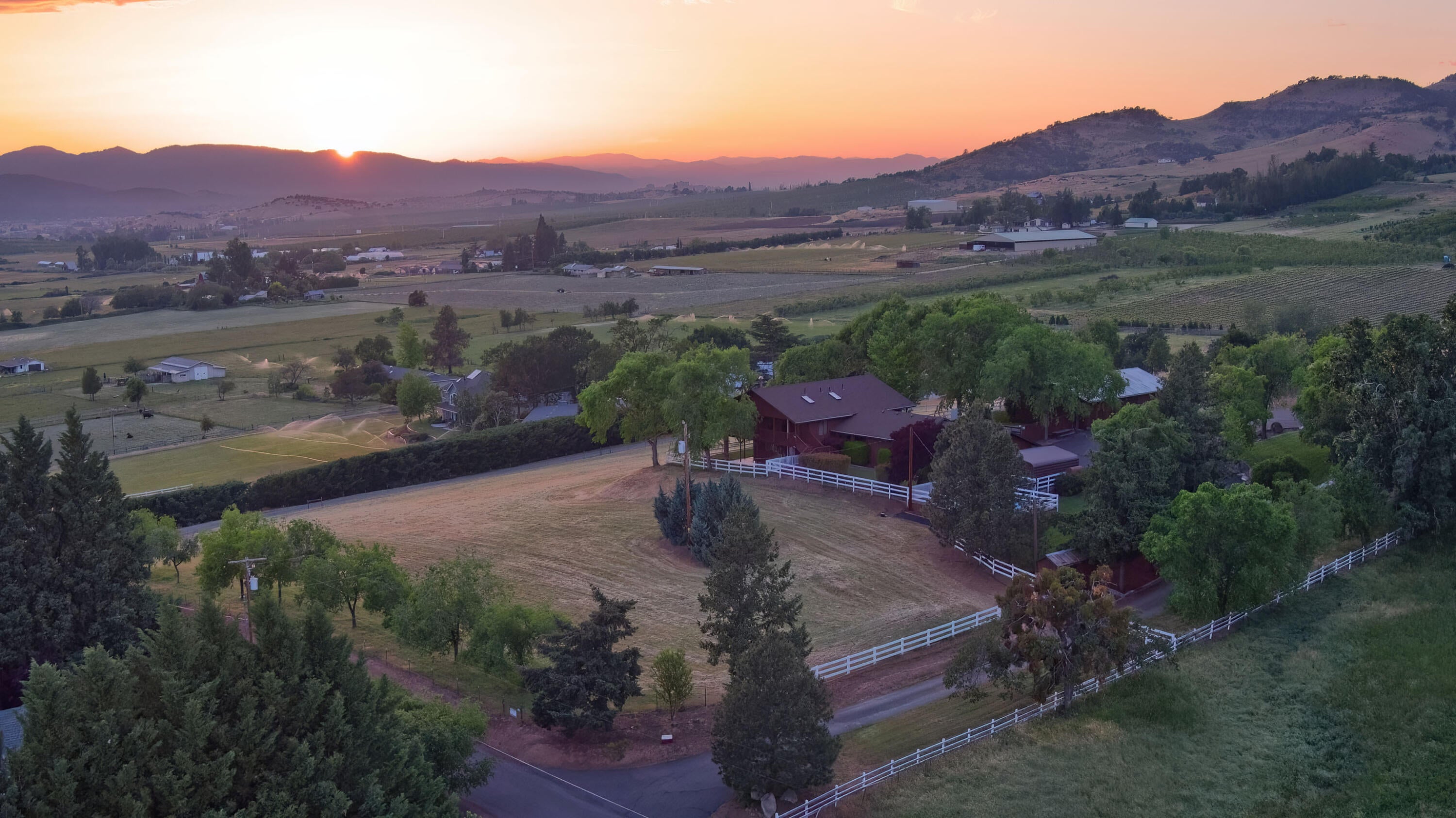349 Wilson Road Ashland, OR 97520 - Photo 10 of 34 Aerial Sunset V2 349 Wilson Road Shady H