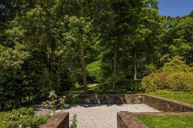 a view of backyard with green space