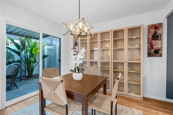 a view of a dining room and livingroom