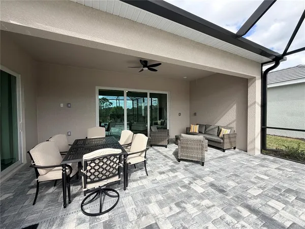 a outdoor space with furniture