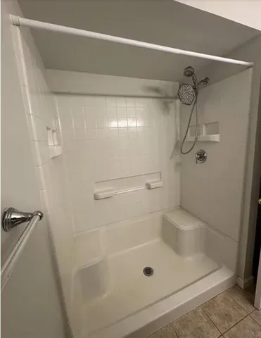 a bathroom with a shower