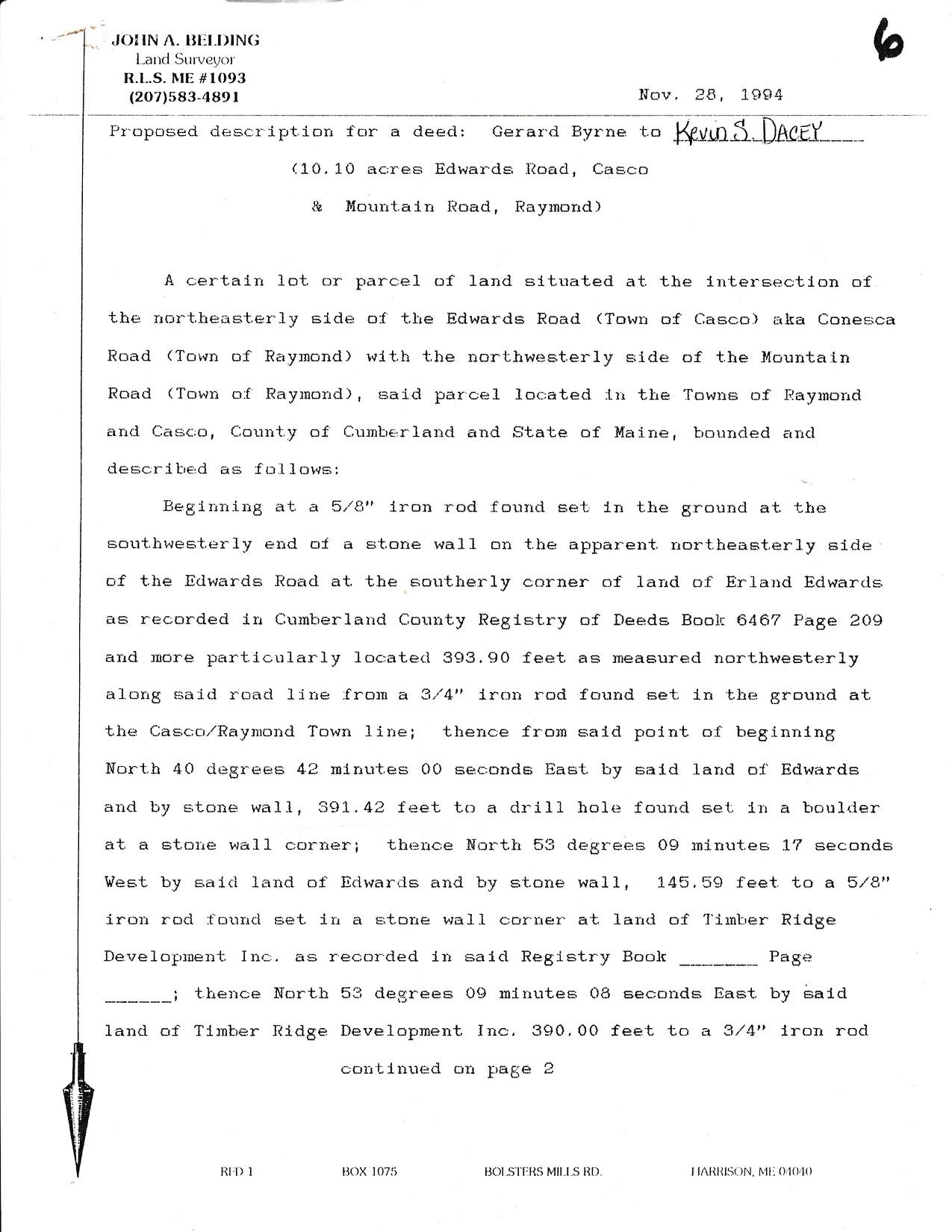 0 Edwards/mountain Road Casco, ME 04015 - Photo 16 of 18 Land Description 1