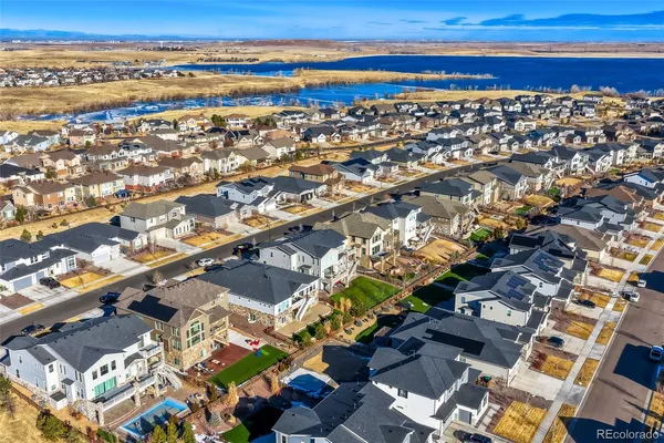an aerial view of multiple house