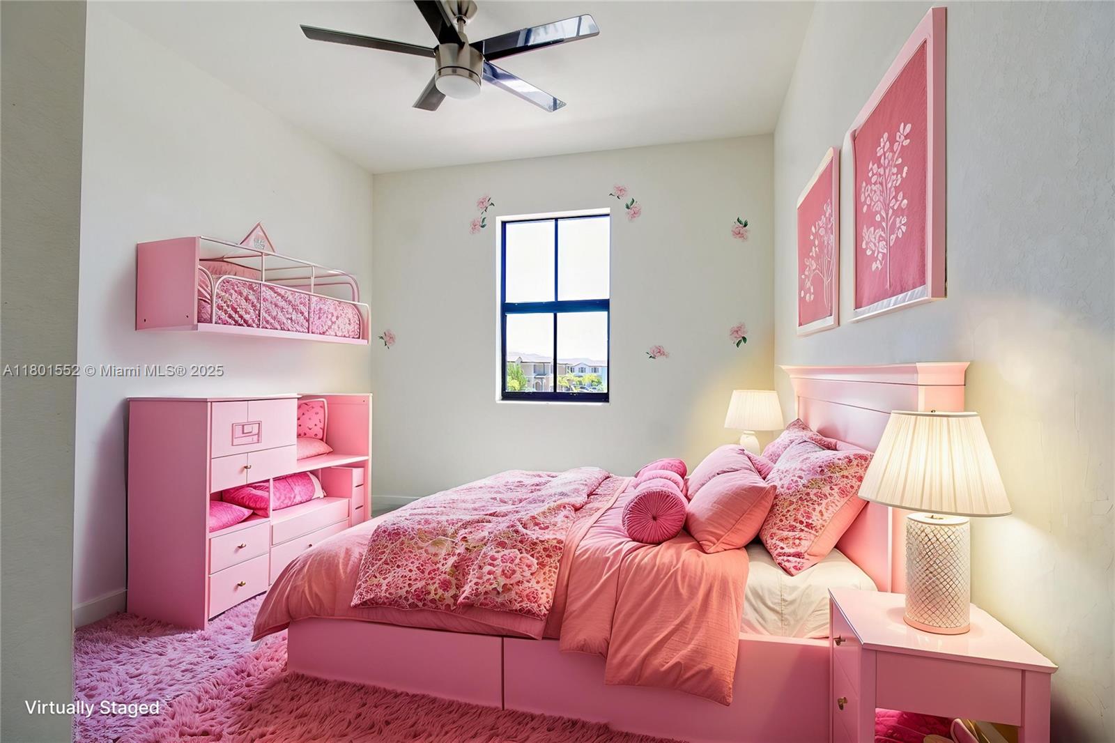 11094 West 33rd Way Hialeah, FL 33018 - Photo 35 of 46 a bedroom with pink walls and bed