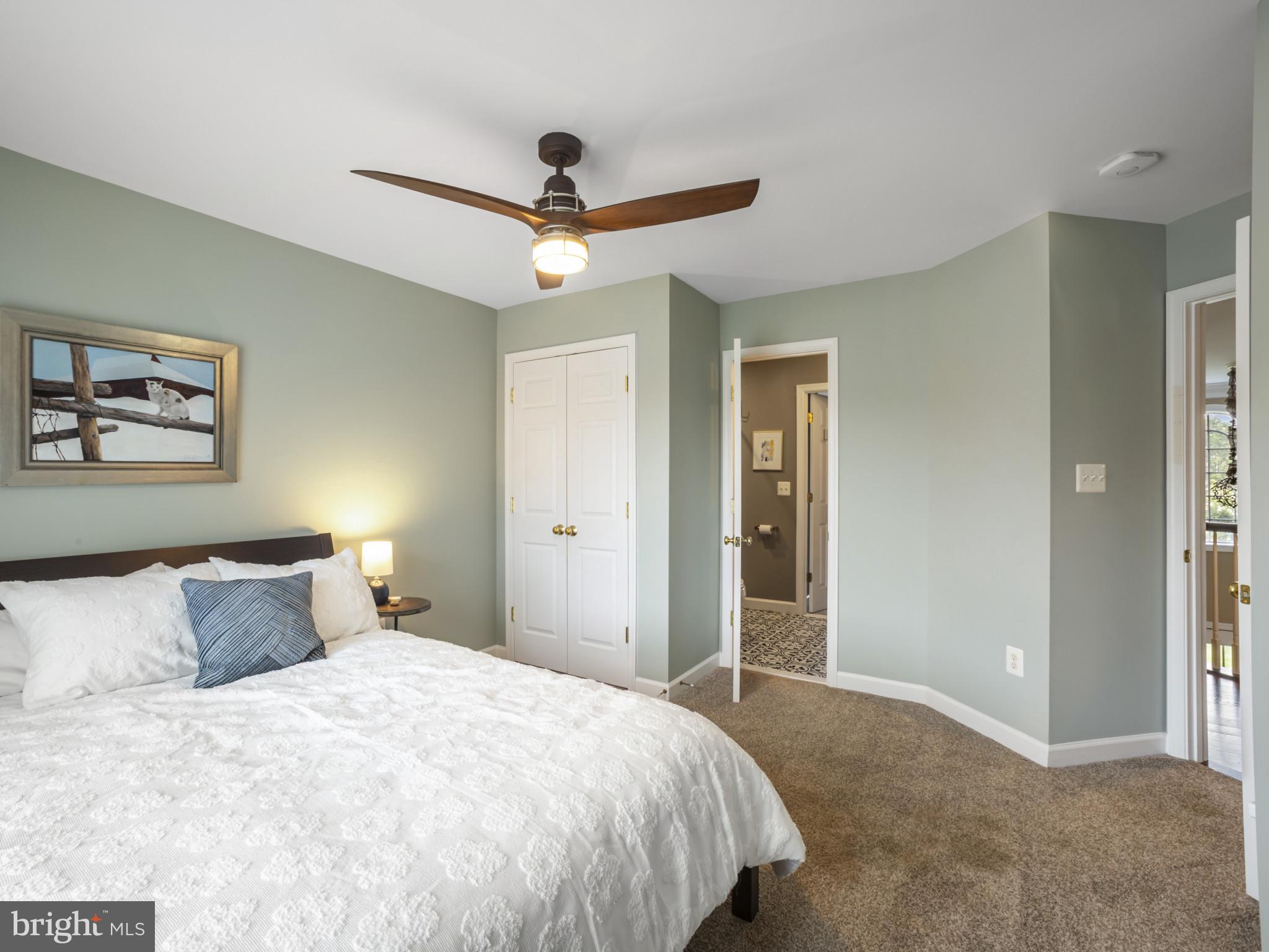 733 Seneca Drive Odenton, MD 21113 - Photo 42 of 83 a bedroom with a large bed and a chandelier