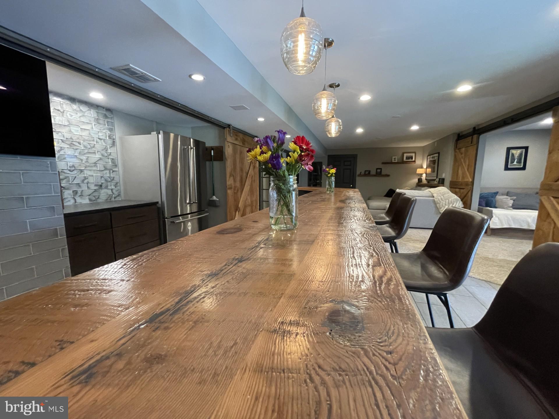 733 Seneca Drive Odenton, MD 21113 - Photo 56 of 83 Fantastic Reclaimed Wood Bar Top!