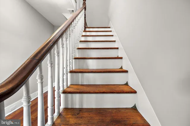 a view of a wooden door