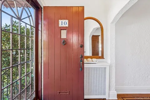 a room with a door and a window