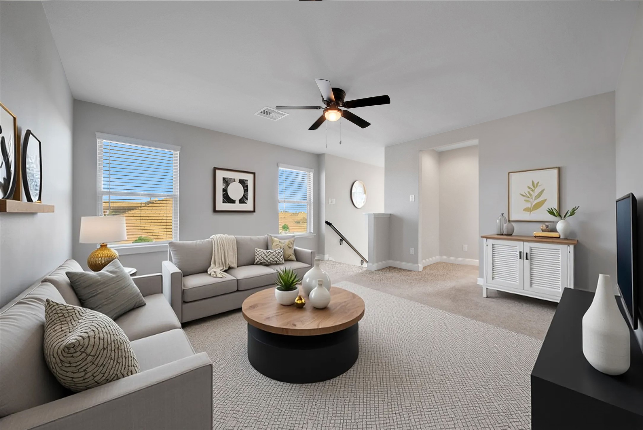 2415 Sutton Hollow Court Spring, TX 77373 - Photo 19 of 40 a living room with furniture and a wooden floor