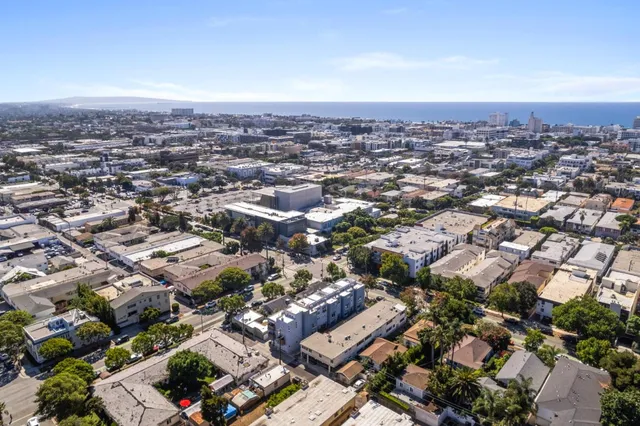 an aerial view of a city