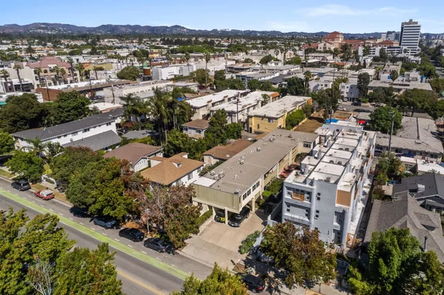 an aerial view of a city