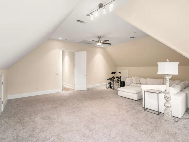 a view of a backyard with a slide