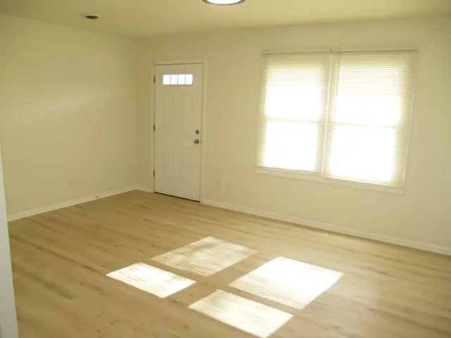 an empty room with a window