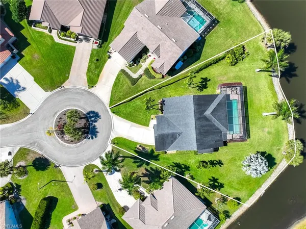 an aerial view of a house