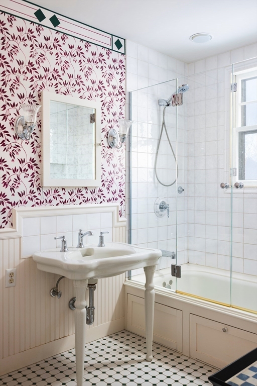 40 Heath Hill Brookline, MA 02445 - Photo 20 of 40 a bathroom with a sink and a mirror