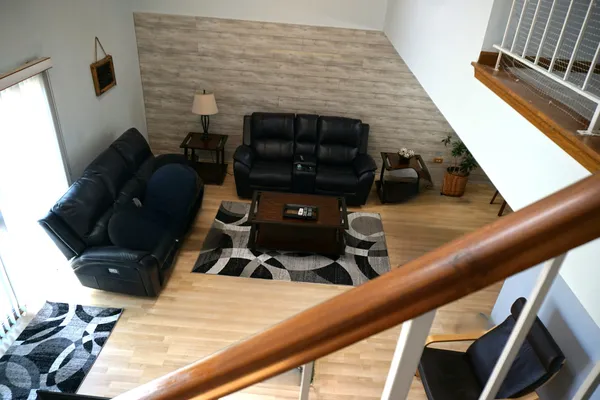 a living room with furniture