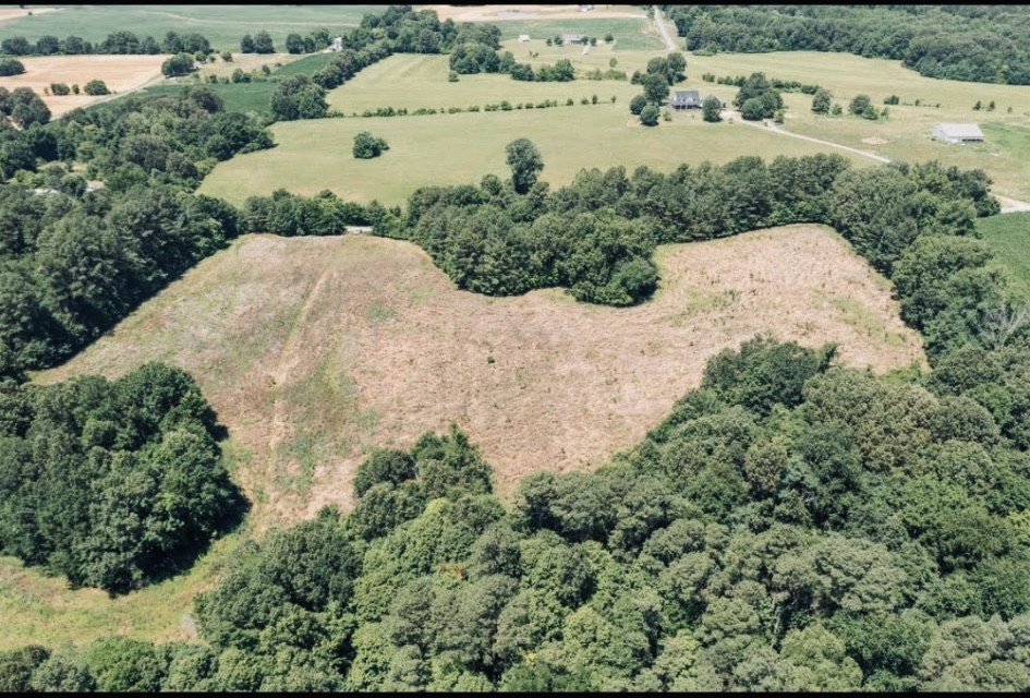 an aerial view of a house
