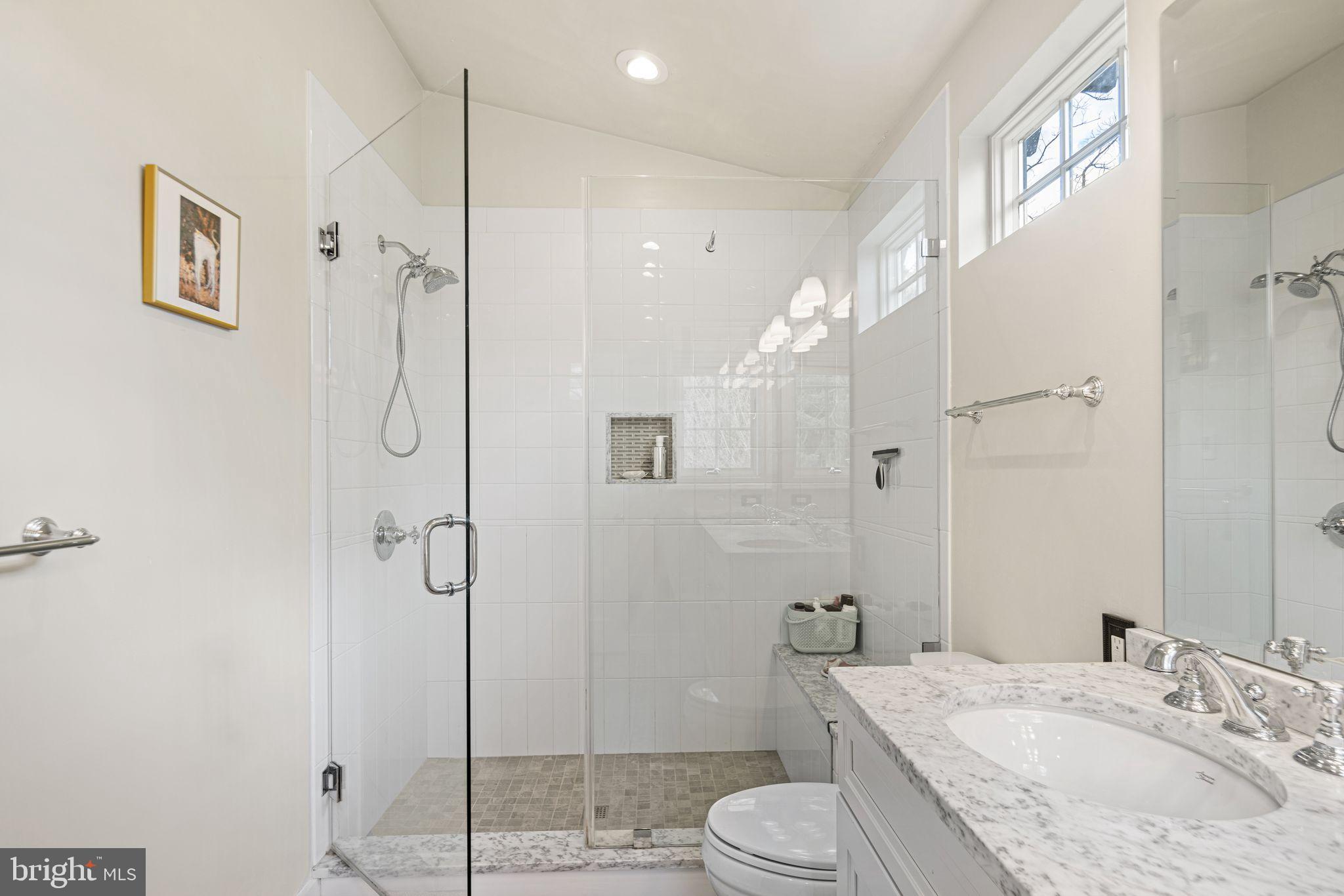 721 Rugby Road Bryn Mawr, PA 19010 - Photo 20 of 38 a bathroom with a granite countertop sink toilet and shower