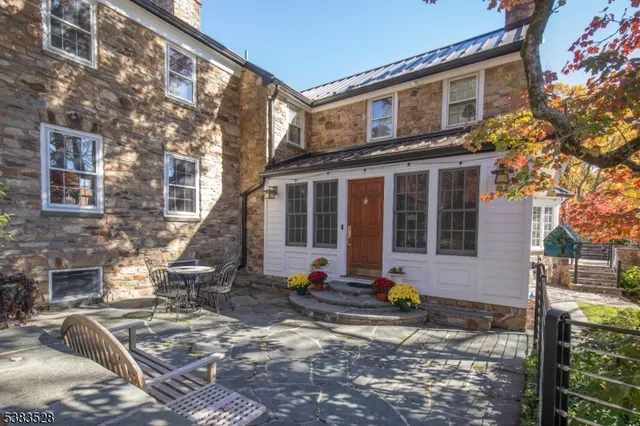 a view of a building with a large window