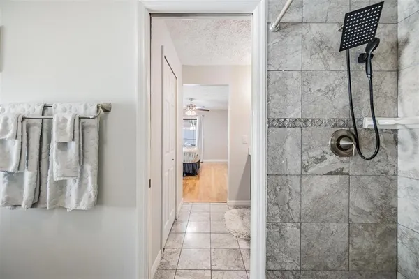 a bathroom with a shower