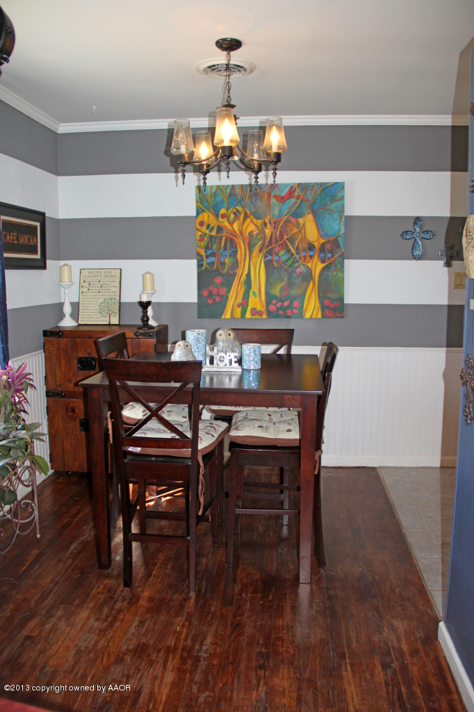 5016 South Bonham Street Amarillo, TX 79110 - Photo 8 of 31 a view of a dining room with furniture and wooden floor