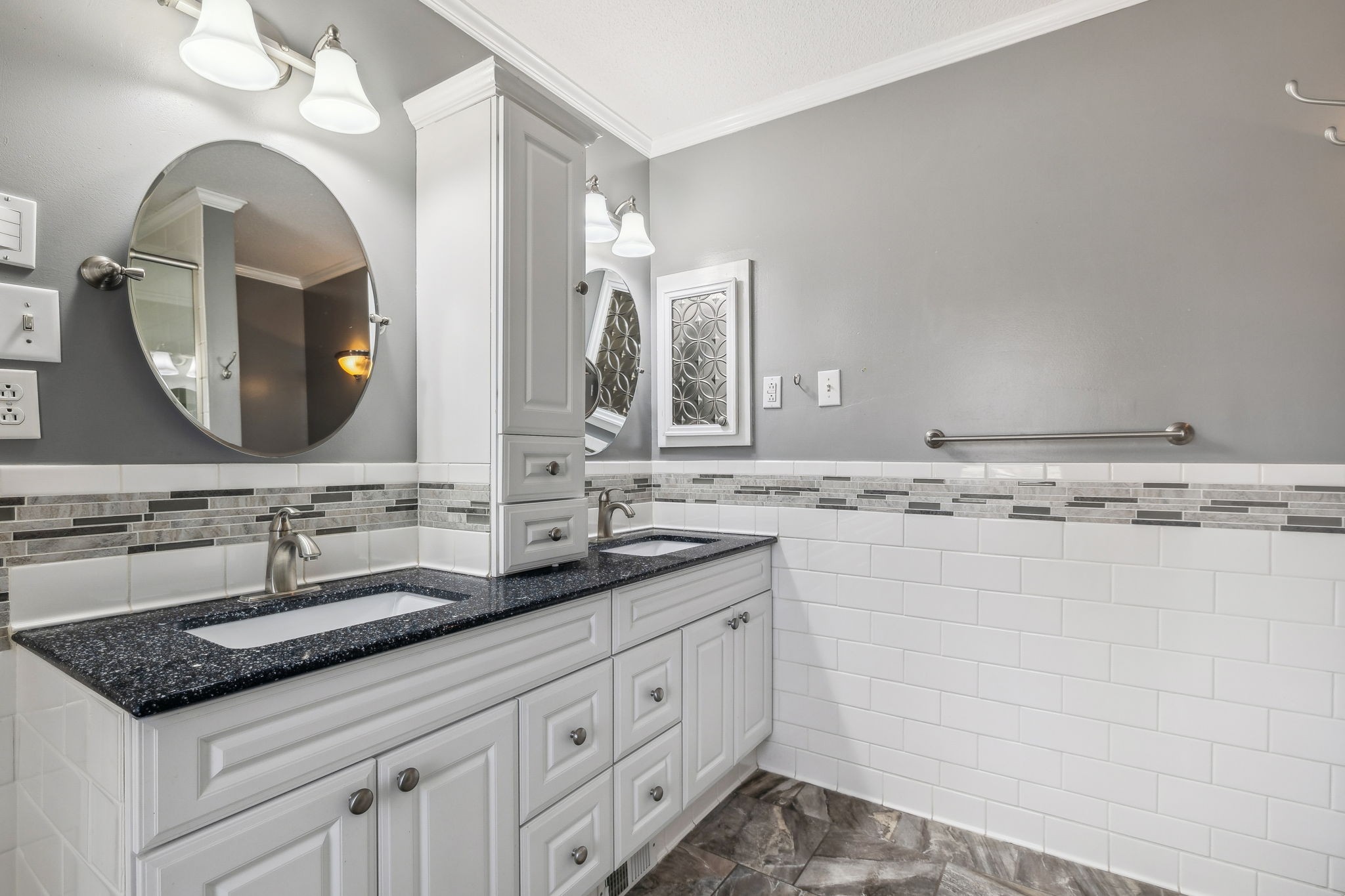 4 Trahern Terrace Clarksville, TN 37040 - Photo 29 of 66 a bathroom with a granite countertop double vanity sink and a mirror