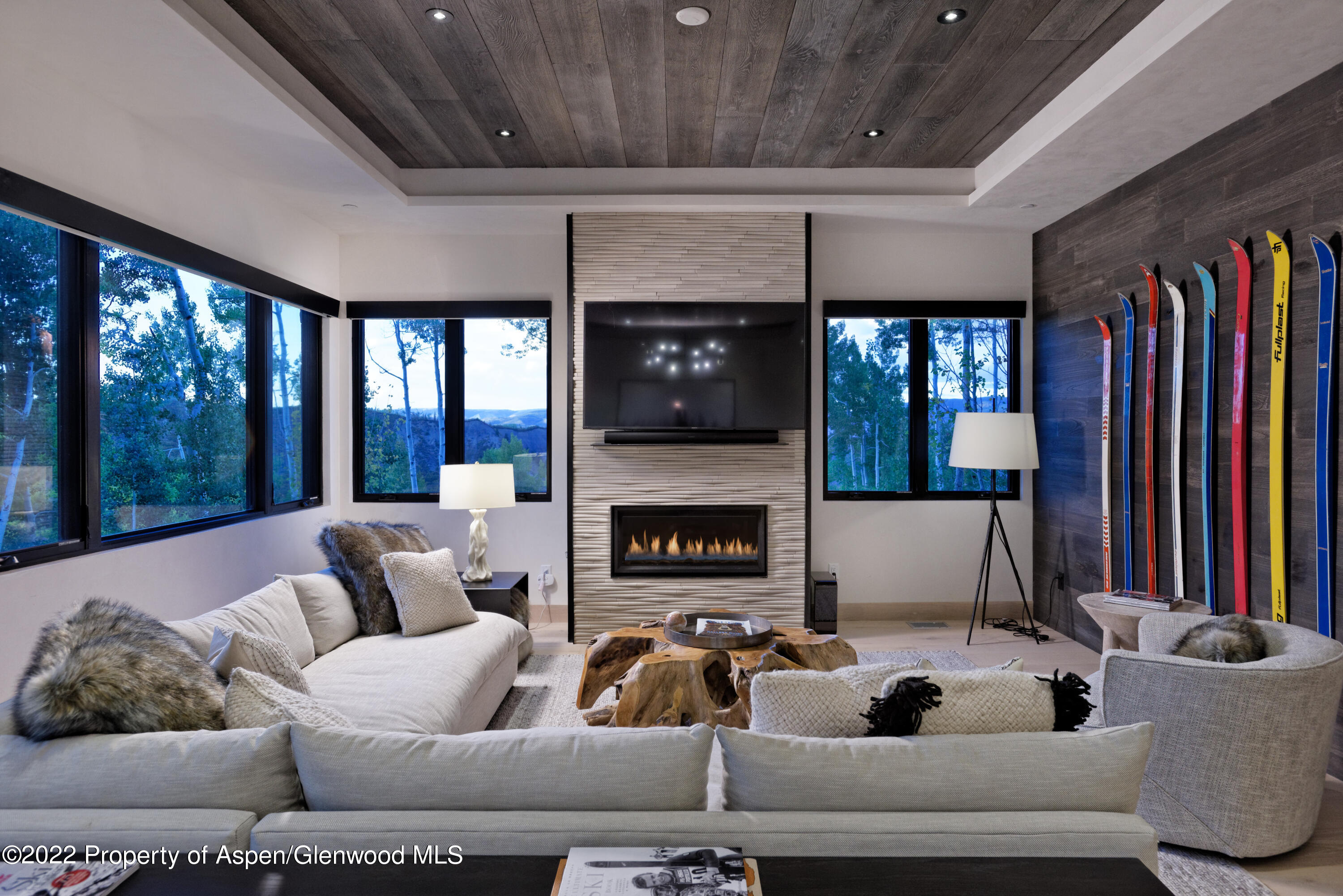 144 Bridge Lane Snowmass Village, CO 81615 - Photo 18 of 28 a living room with furniture fireplace and flat screen tv