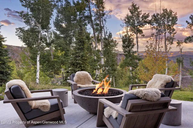 a view of outdoor space with seating