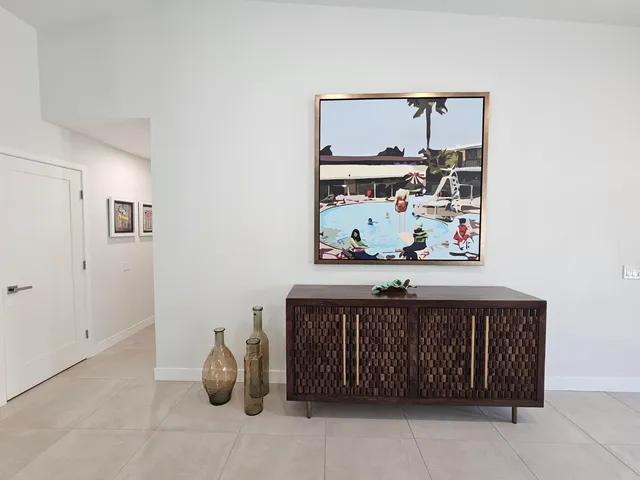 a bathroom with a shower and toilet