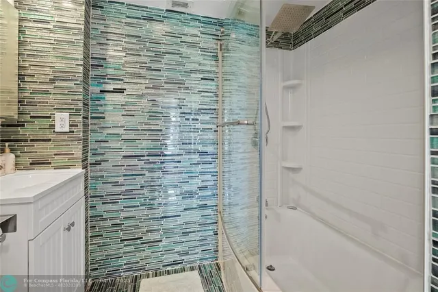 a bathroom with a shower