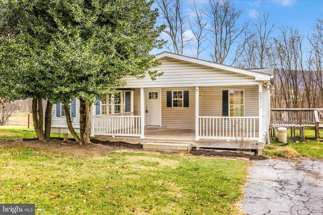 a backyard of a house with a tree