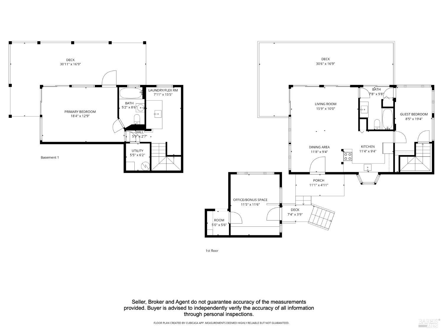 412 Scenic Road Fairfax, CA 94930 - Photo 24 of 24 Full Floor Plan