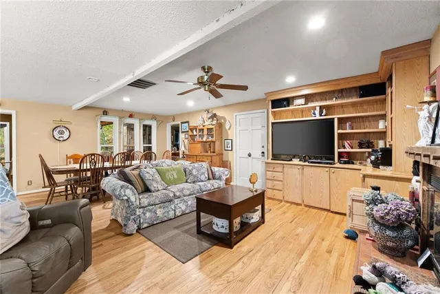 a view of a dining area with furniture