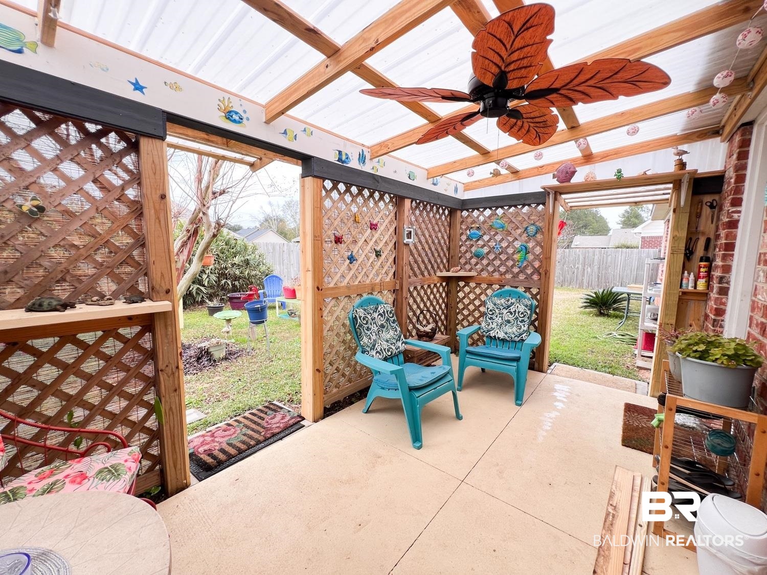 16690 Plum Court Loxley, AL 36551 - Photo 26 of 30 View of patio featuring ceiling fan and a pergola