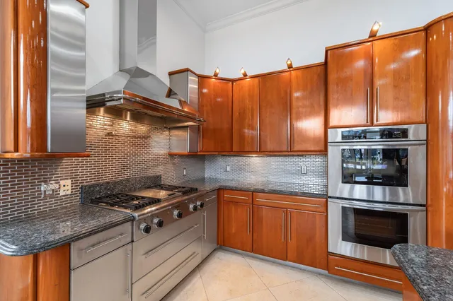 an aerial view of lake and residential houses