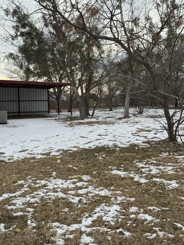a view of a yard with trees