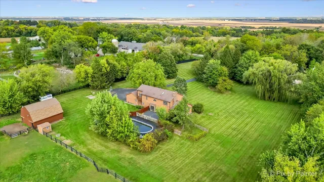 an aerial view of a house