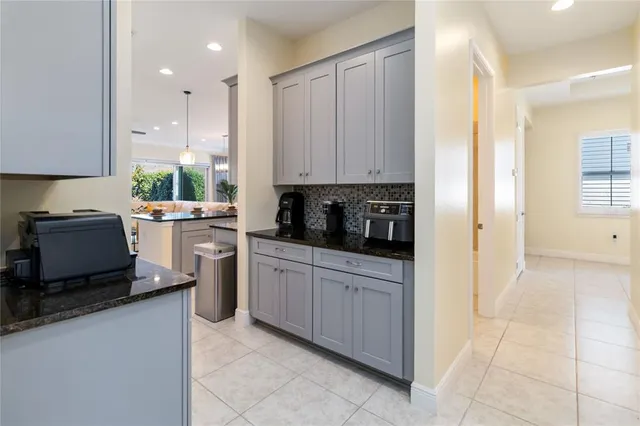 a kitchen with a cabinets and counter space
