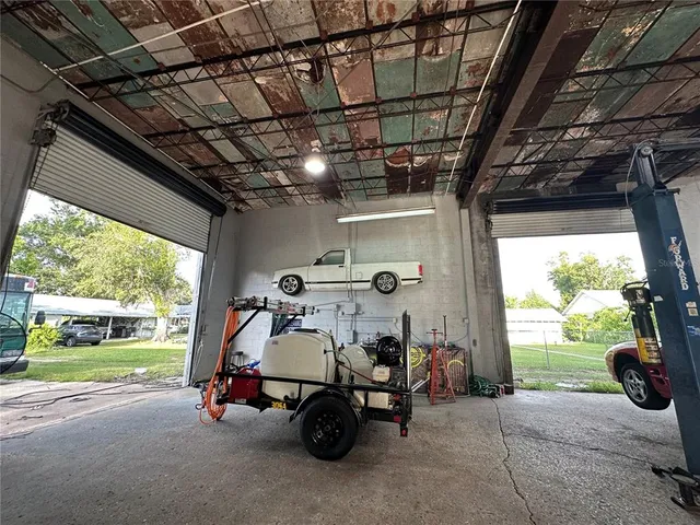 a view of a building with a patio