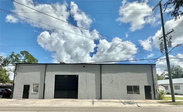 a view of building with green space