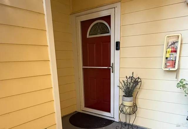a view of a door of the house