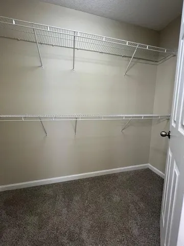 a view of a room with racks on the wall