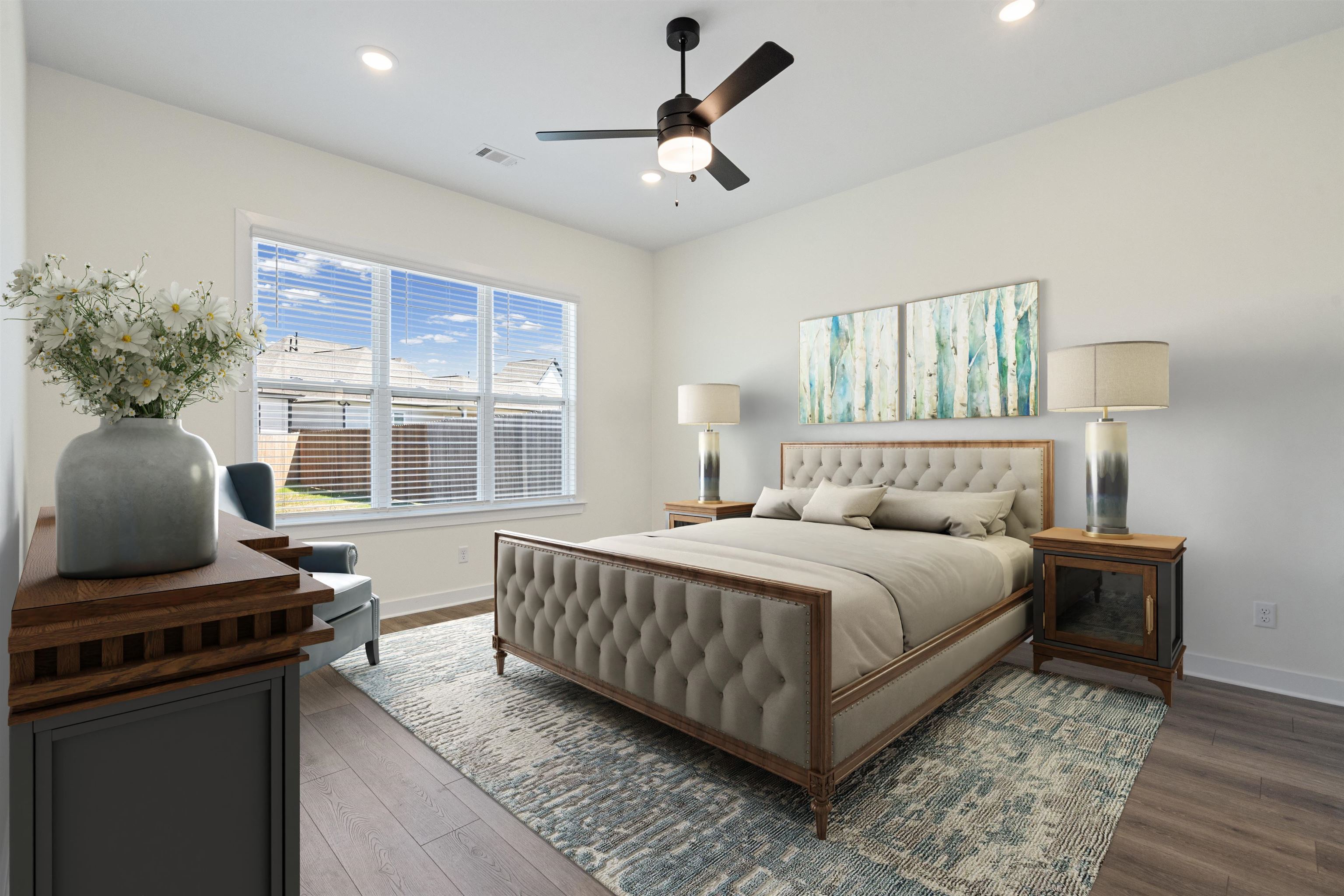 5666 Pleasant Pk Place Arlington, TN 38002 - Photo 27 of 27 Room featuring wood-finish flooring, recessed lighting, and a ceiling fan