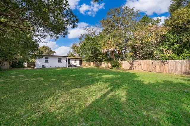 a view of house with backyard