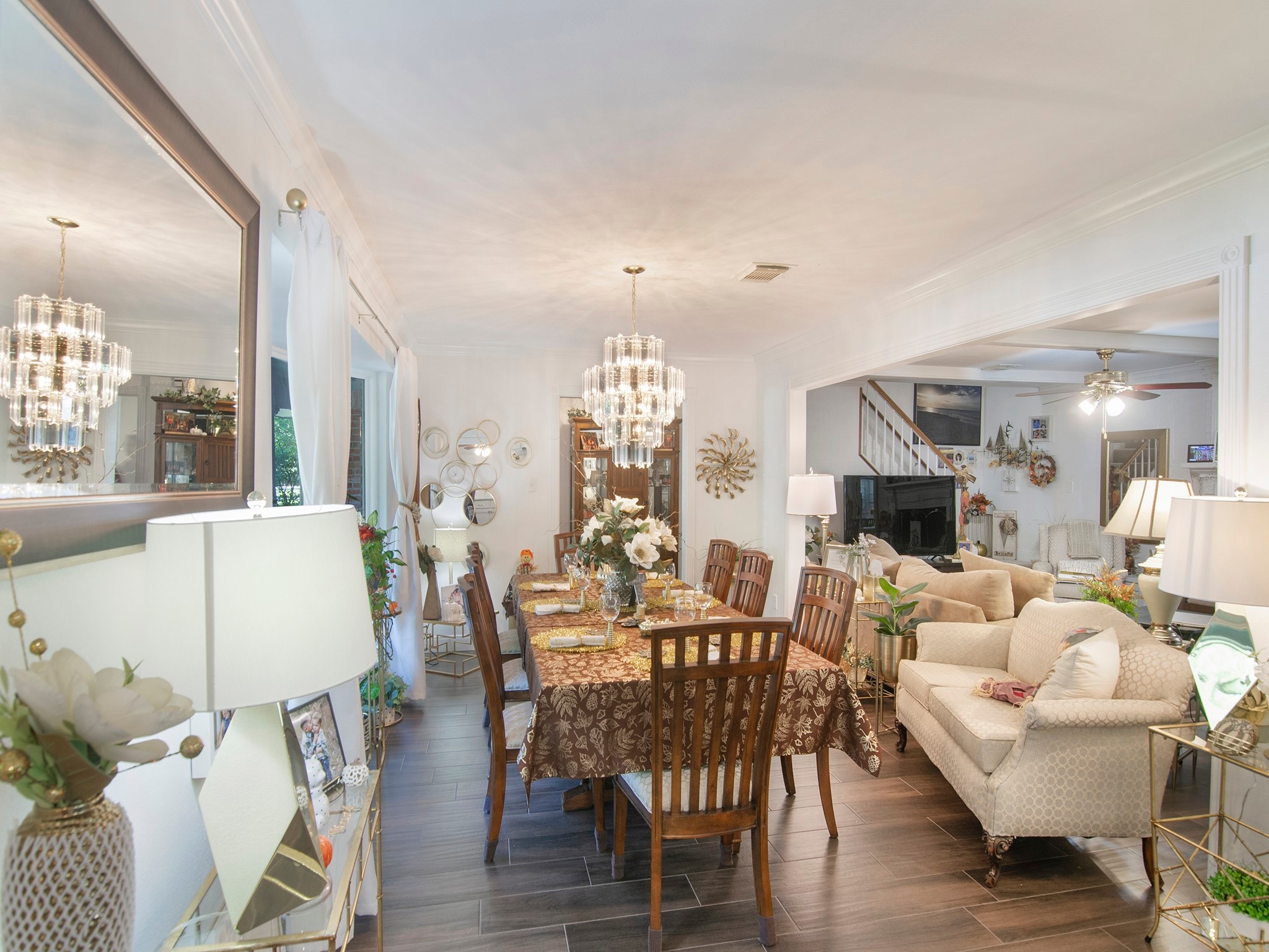 532 Raleigh Drive Conroe, TX 77302 - Photo 6 of 40 a view of a dining room with furniture window and wooden floor