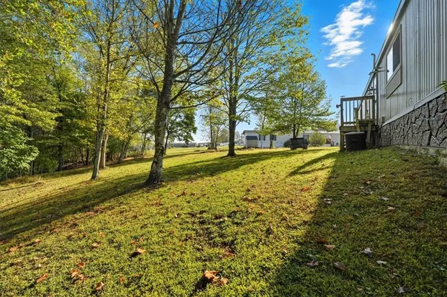 a view of a yard with a trees