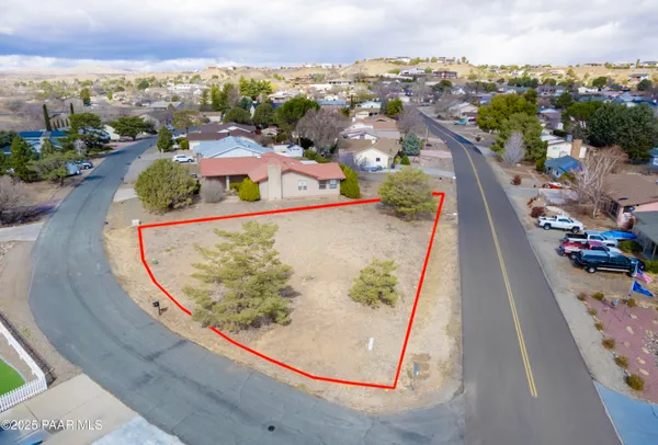 an aerial view of a house
