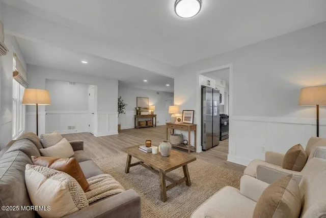 a living room with furniture and a couch