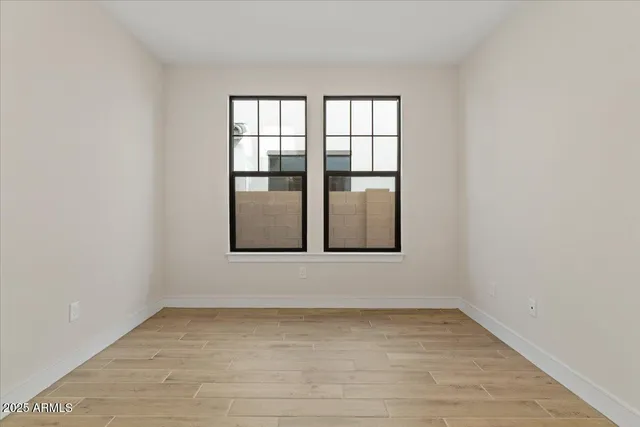 an empty room with a window