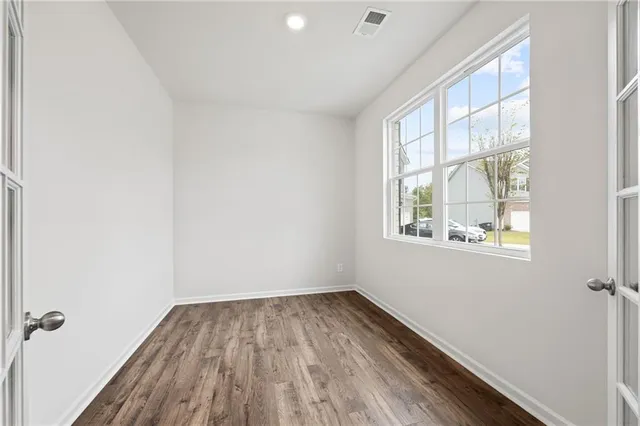 an empty room with a window